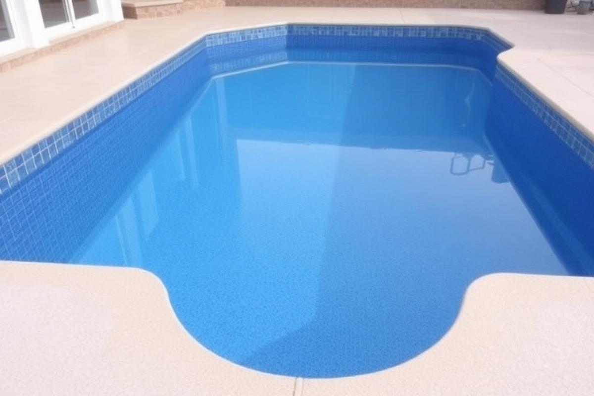 Finished pool restoration with fresh blue finish
